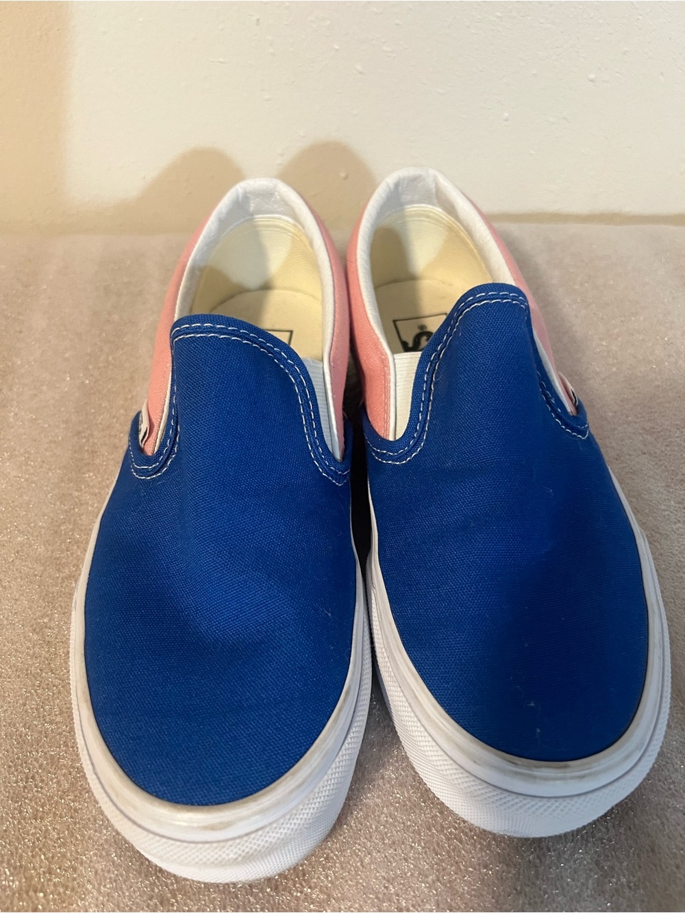 Kids Blue and Pink Slip-On Canvas shoes size 4